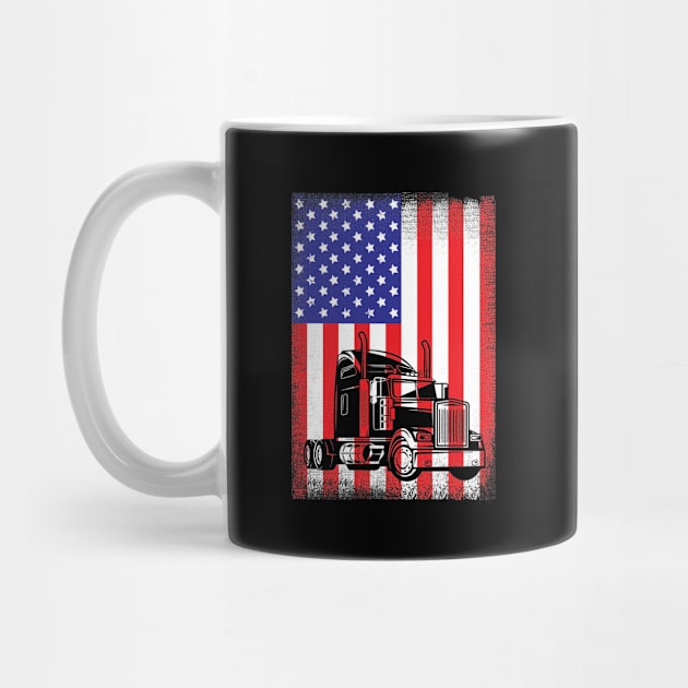 Truck Driver American Flag by captainmood